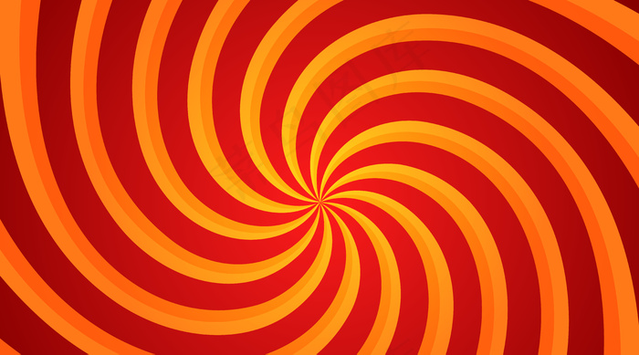 红色和黄色螺旋漩涡径向背景