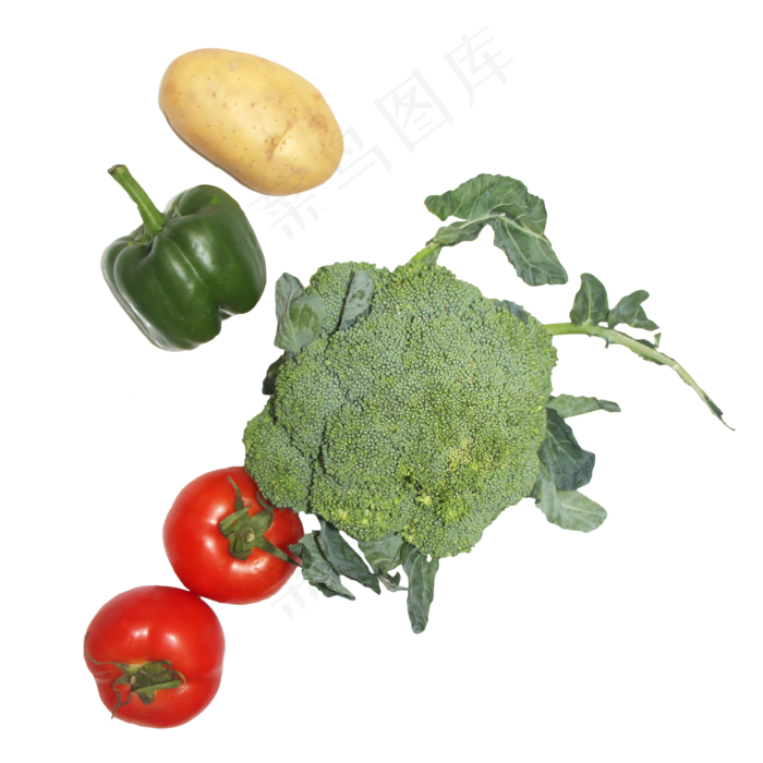 西红柿辣椒土豆西兰花蔬菜组合