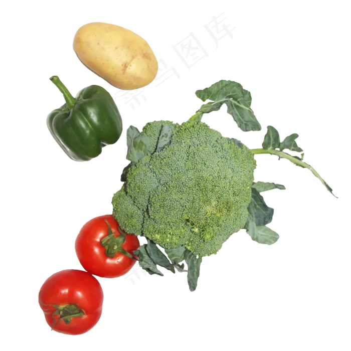 西红柿辣椒土豆西兰花蔬菜组合(2000X2000(DPI:300))