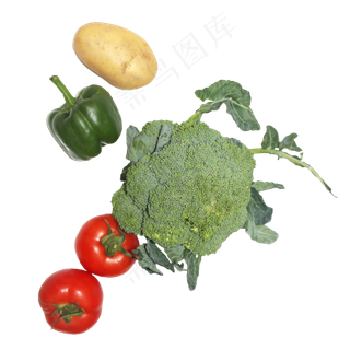 西红柿辣椒土豆西兰花蔬菜组合