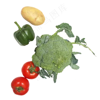 西红柿辣椒土豆西兰花蔬菜组合