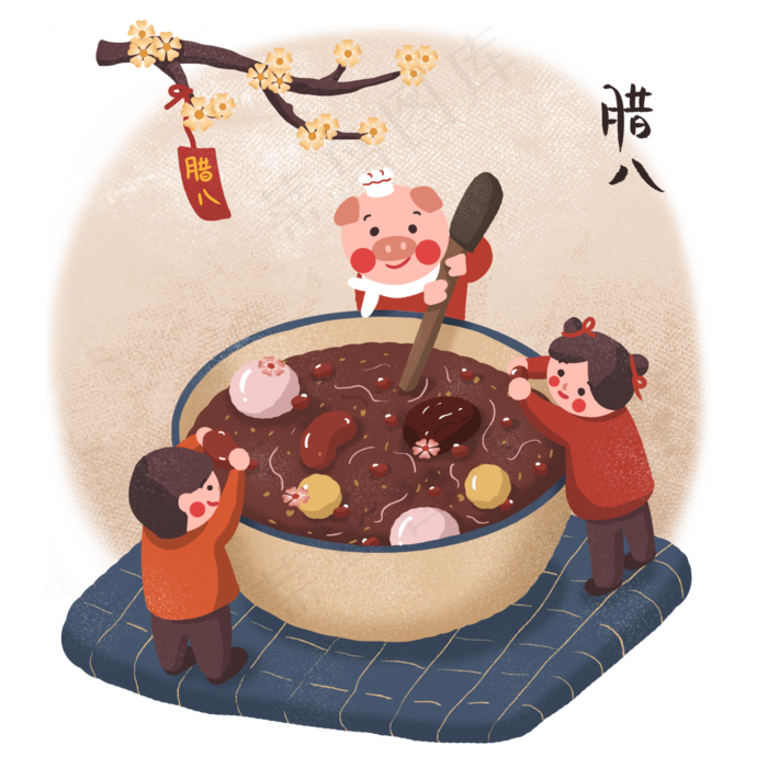 腊八节腊八习俗腊八与小猪一起喝