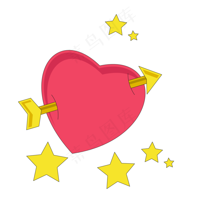 七夕节爱心矢量插画