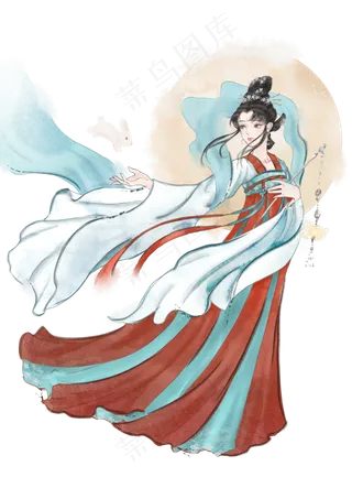 中秋嫦娥古风水墨人物