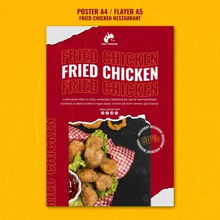 美味炸鸡宣传单,DM传单模板