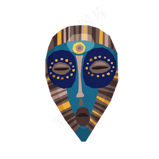 中元节卡通祭祀面具矢量图