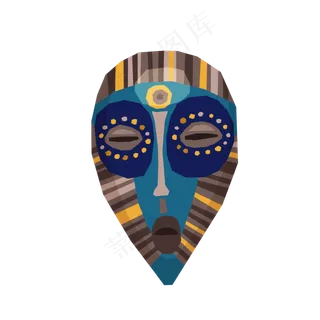 中元节卡通祭祀面具矢量图