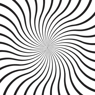 具有单色放射光线、围绕中心弯曲的线条或条纹的抽象背景