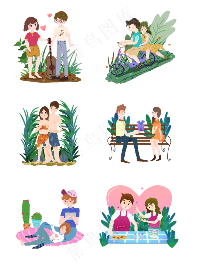 七夕情人节设计元素合集商用(1024X1369(DPI:150))psd模版下载