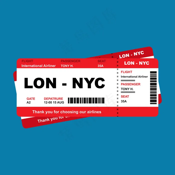 机场登机牌机票。商务旅行卡优惠券出发。eps,ai矢量模版下载