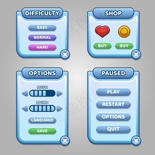 图形用户界面gui的完整菜单。