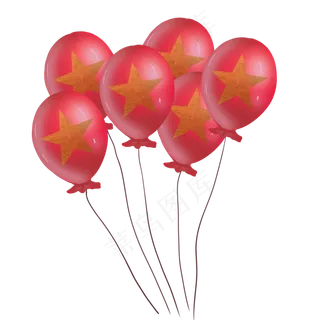 欢度国庆五角星气球