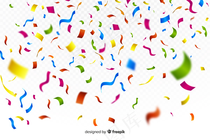 逼真的彩色纸屑背景