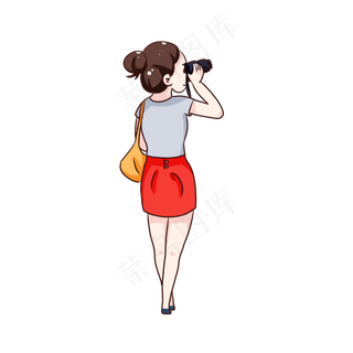 手绘卡通国庆节旅游