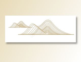 中国风金色山峦底纹免扣素材