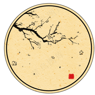 中国风水墨梅花电商边框