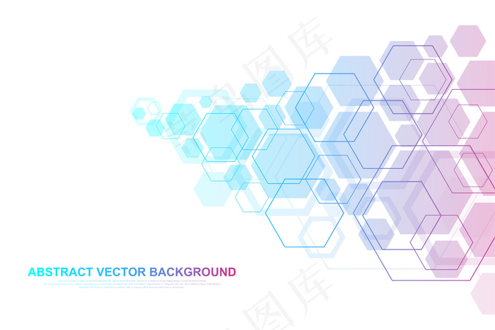 技术抽象线和点用六边形连接背景。