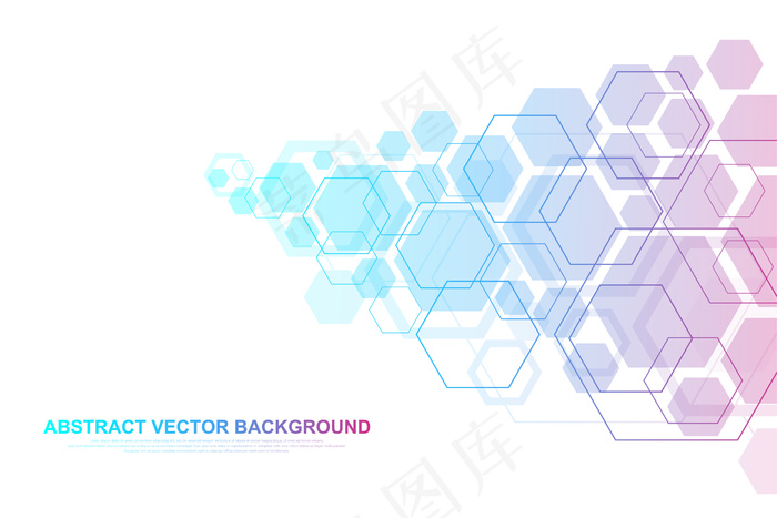 技术抽象线和点用六边形连接背景。eps,ai矢量模版下载