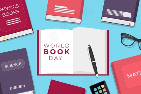 世界图书日图书插画