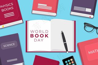 世界图书日图书插画