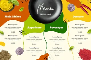 数字平台用水平格式图解菜单模板