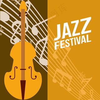 爵士音乐节大提琴框架乐谱背景