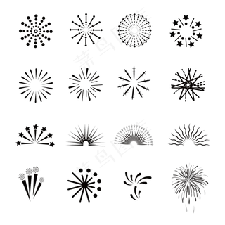 矢量各式烟花图标