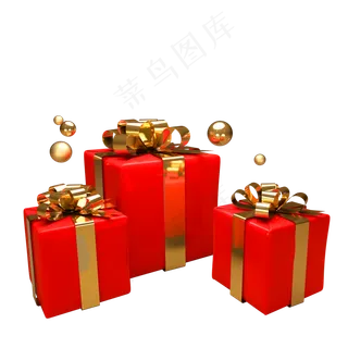 C4D红色礼盒可商用