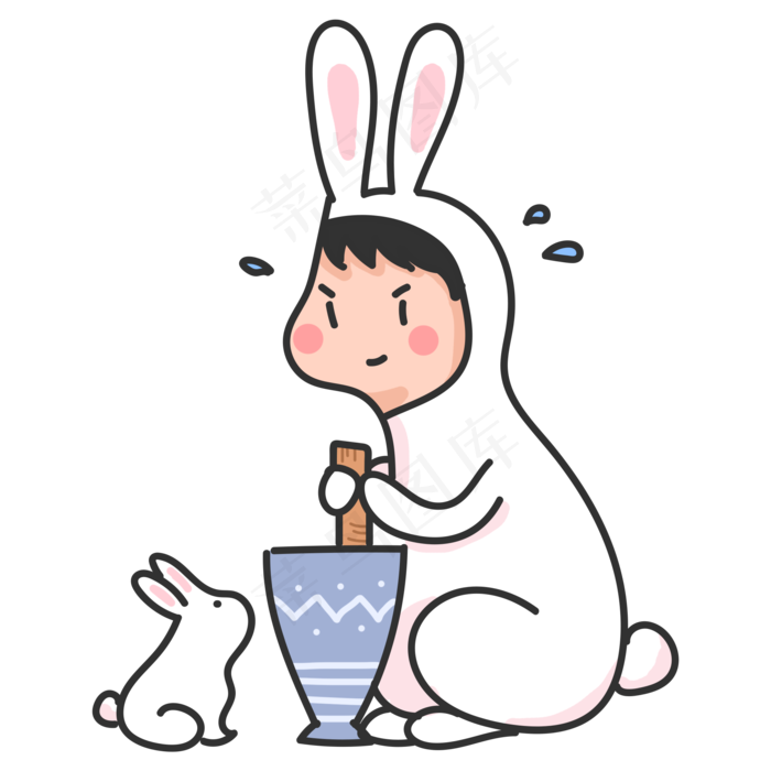 玉兔月兔捣药白兔