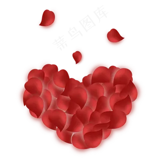 大红色浪漫七夕情人节花瓣爱心