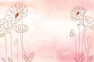 水彩复制空间背景与花卉