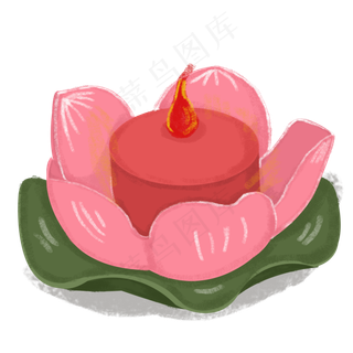 中元节莲花灯设计元素