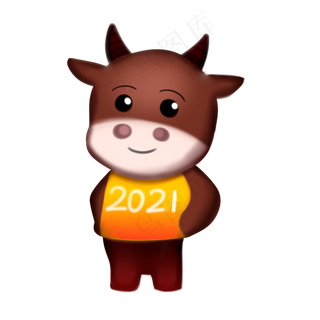 2021Q版立体牛牛年