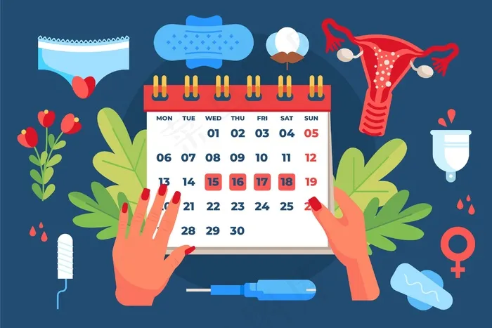 月经历插图eps,ai矢量模版下载