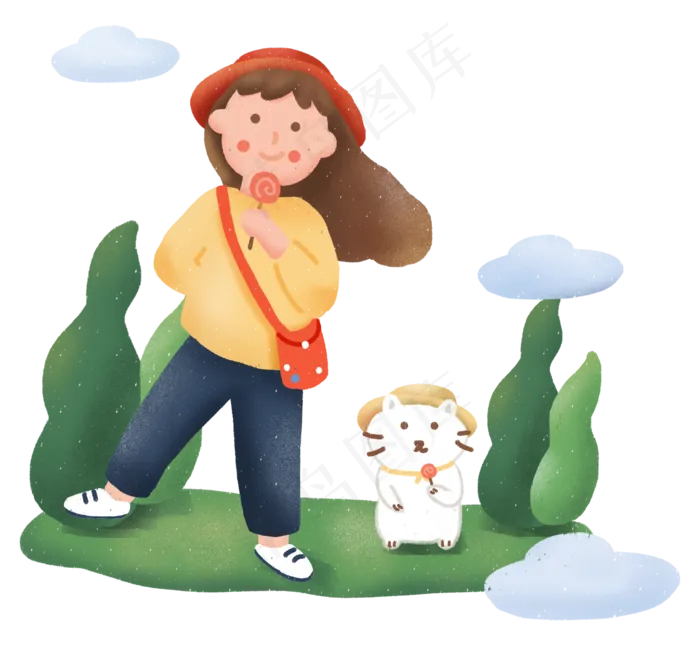 国庆节秋游出游女孩与猫咪(2558X2362(DPI:300))psd模版下载