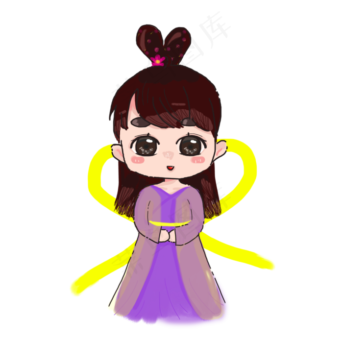 七夕节情人节牛郎织女卡通手绘可