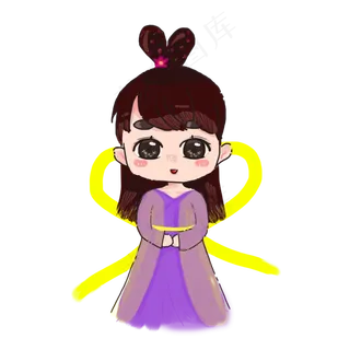 七夕节情人节牛郎织女卡通手绘可