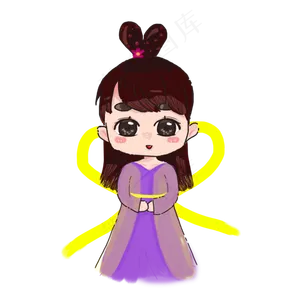 七夕节情人节牛郎织女卡通手绘可