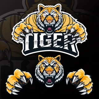 愤怒的野生动物老虎埃斯波特标志插图