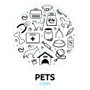 带pets元素的圆形构图