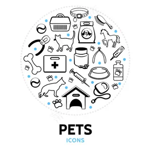 带pets元素的圆形构图