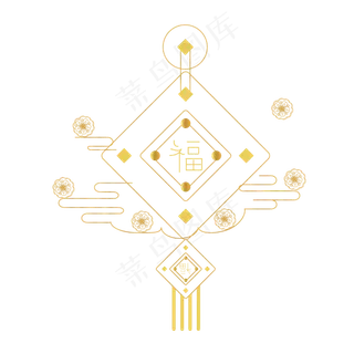 中秋节金色中国结吊坠