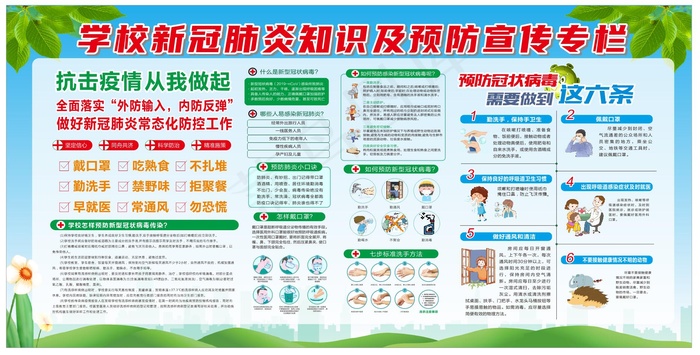 校园防疫宣传栏 新冠肺炎cdr矢量模版下载