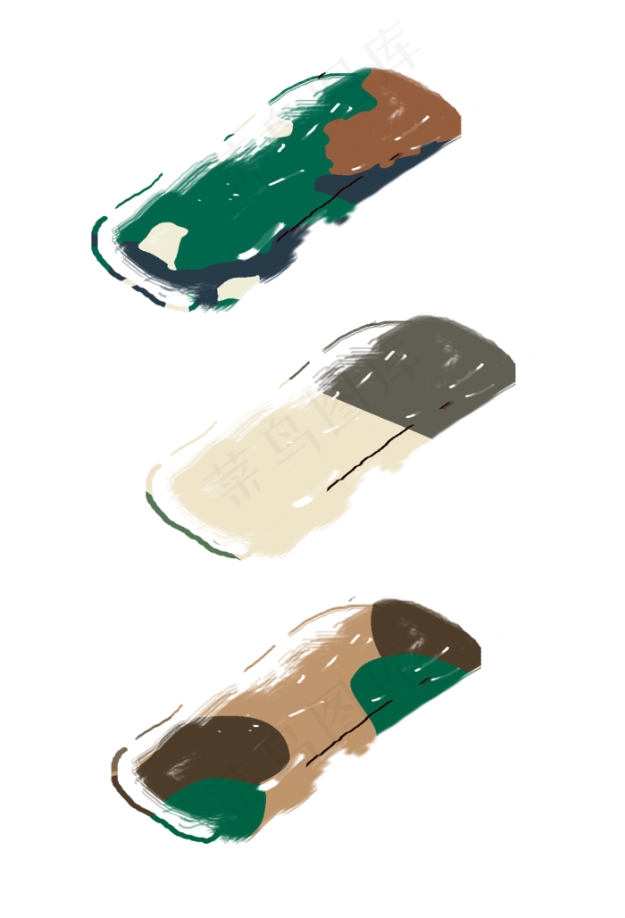 迷彩装饰长条设计免抠