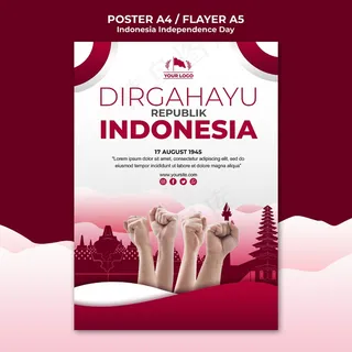印尼独立日海报模板