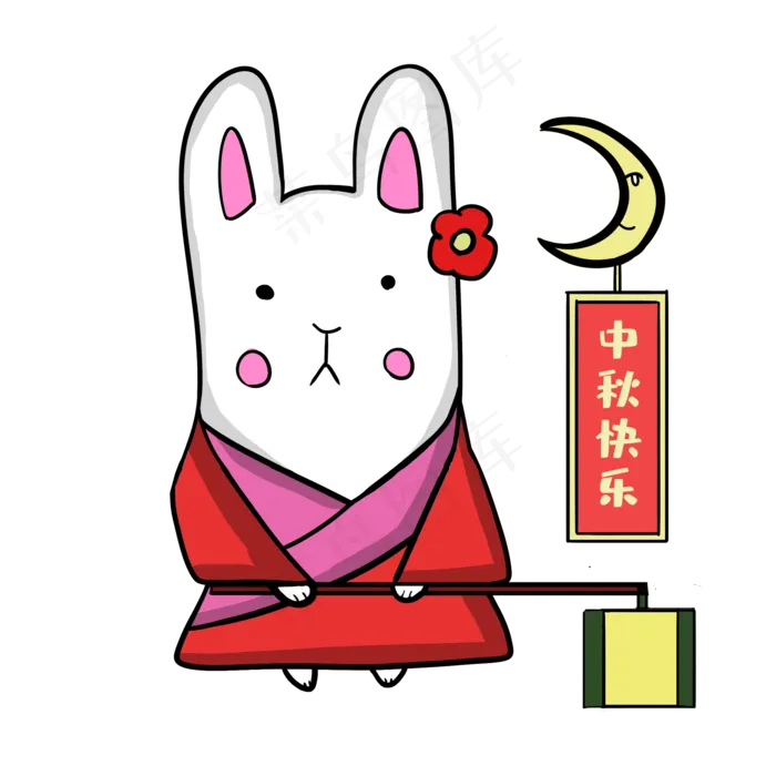 中秋节玉兔兔子(2000X2000(DPI:300))psd模版下载