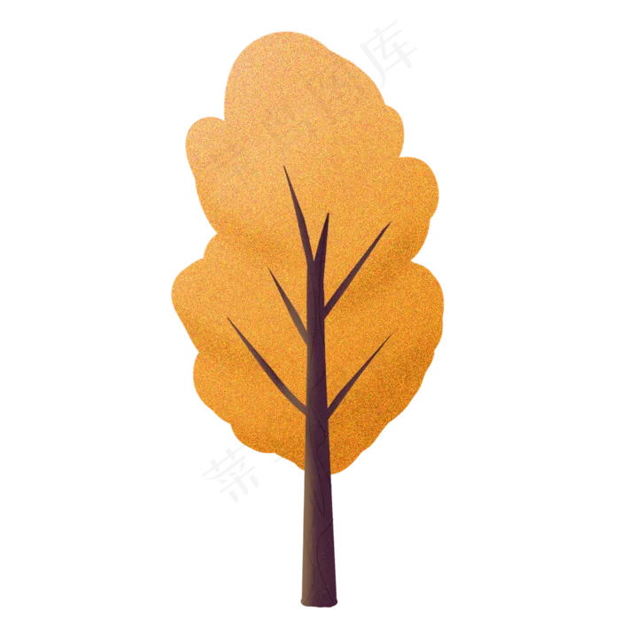 卡通黄了的秋天的树木(2000X2000(DPI:300))psd模版下载