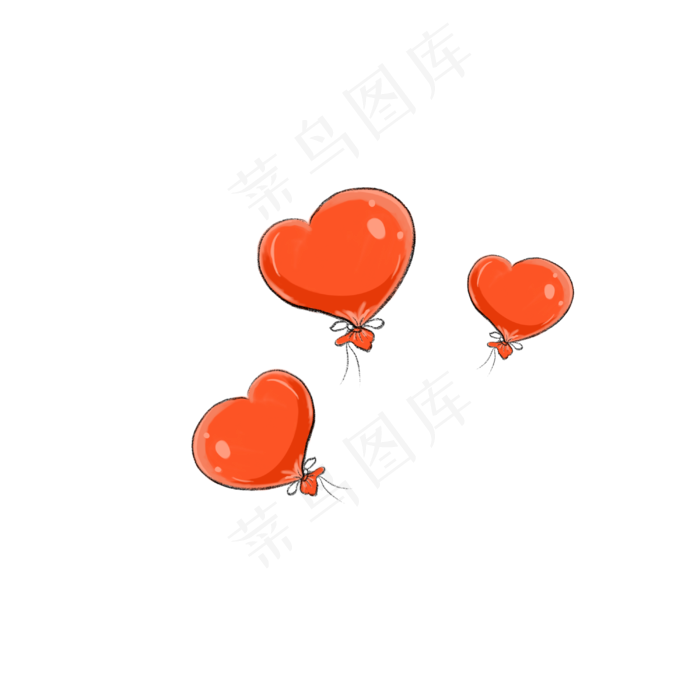 卡通粉色爱心漂浮气球