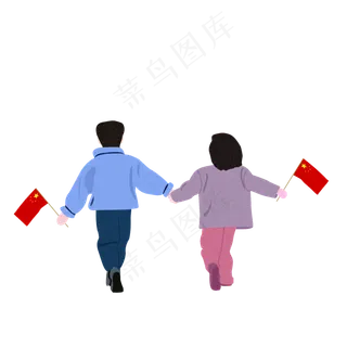 复古国庆节庆祝小情侣psd设计