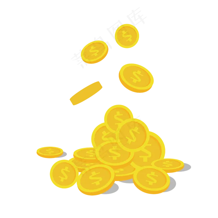金币堆美金(2000X2000(DPI:300))ai矢量模版下载